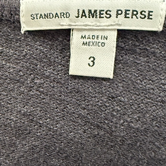 Standard James Perse Scoop Neck Long Sleeve Tee Shirt Dark Grey Womens 3 = L - Picture 7 of 10